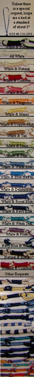 TZITZIT STRING SIZE AND COLORS